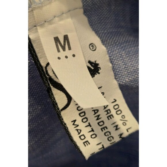 Idillio Positano Blue Chambray 100% Linen Blazer Jacket M New Womens Italy - Picture 6 of 7